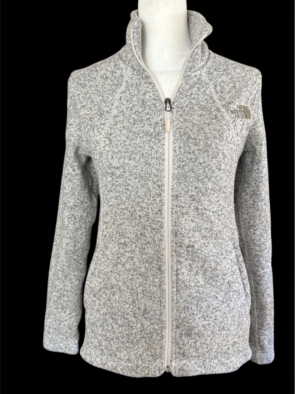 The North Face Heather Grey Full-Zip Fleece Jacket. Size XS